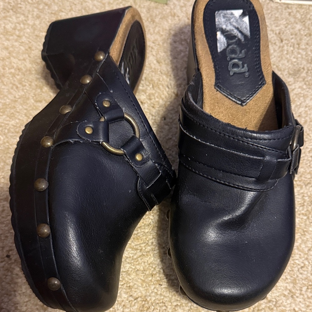 Mudd Black Clogs with Studded Details 7.5
